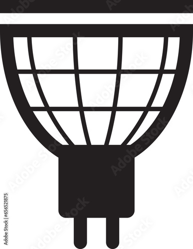 Led lamp icon energy economy technology. Electric bulb power modern innovation. Smart home vector sign.