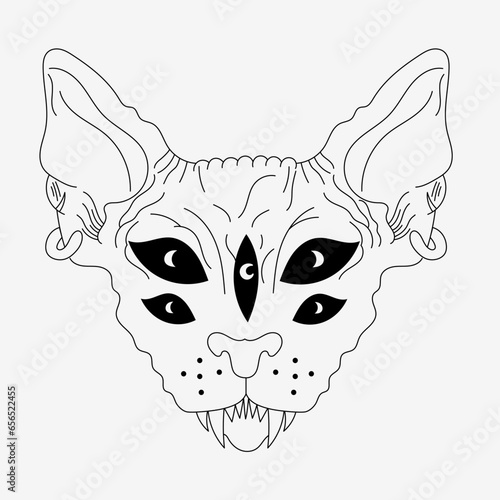 Magic cat tattoo drawing is strange
