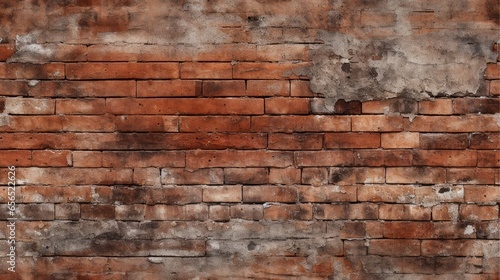 Red brick wall seamless background  texture pattern for continuous replicate