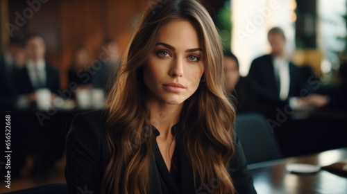 Beautiful portrait of a business woman in a formal business suit.