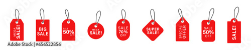 Sale tag icon set. Price tags. Price tag label icon