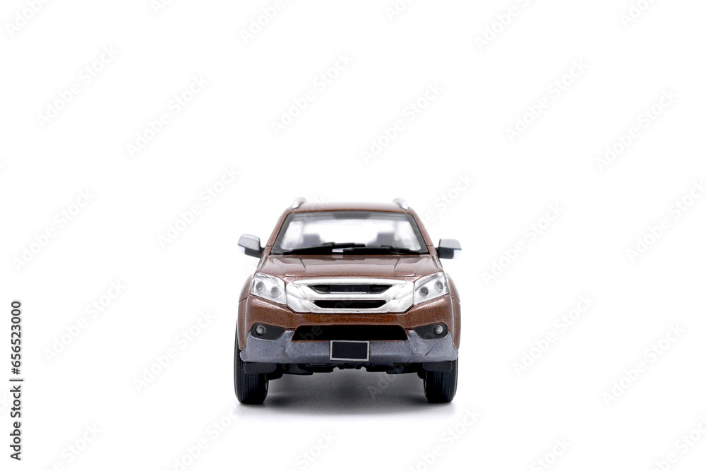 isolated simple blue and brown suv cars front view on white background that easily removable. isolated simple blue and brown suv cars front view on white background that easily removable.