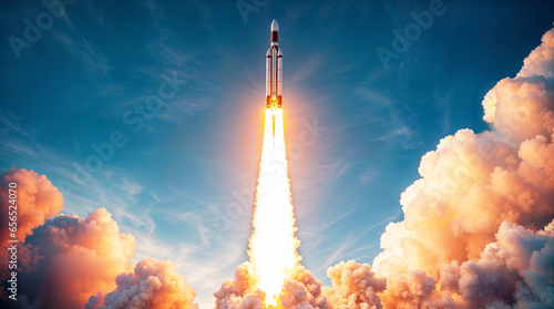 Rocket taking off, space shuttle launch hd photo