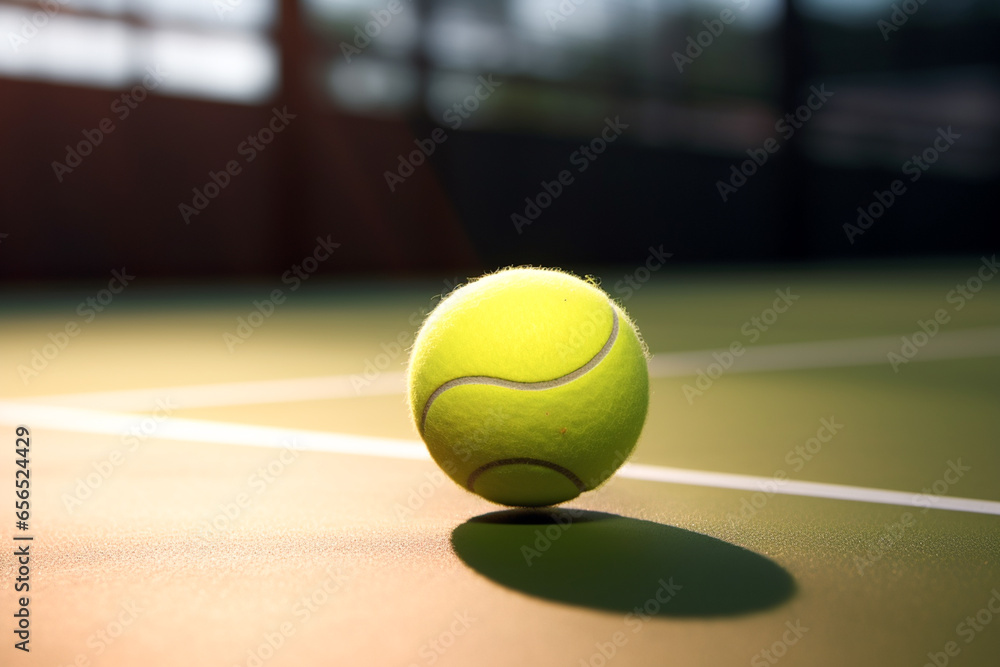 Tennis, tennis ball, sport, illustration. Generative AI. Game, tennis court, play, leisure and recreation, image