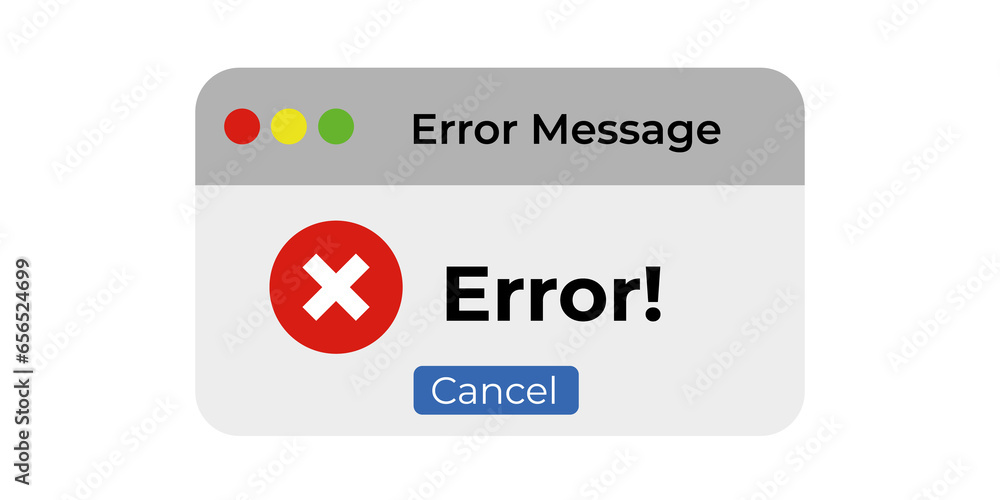 Window operating system error warning. Illustration Window operating system error warning. Illustration