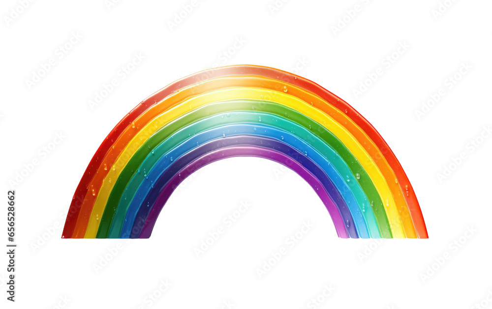 Obraz premium Beautiful Shining Rainbow on White Transparent Background.