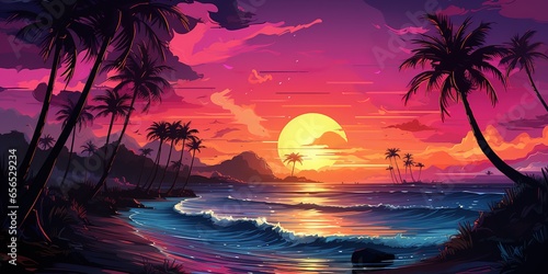 cool retrowave or synthwave style poster wallpaper background  night grid poster