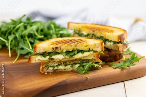 Wallpaper Mural grainy bread panini with fresh arugula on side Torontodigital.ca