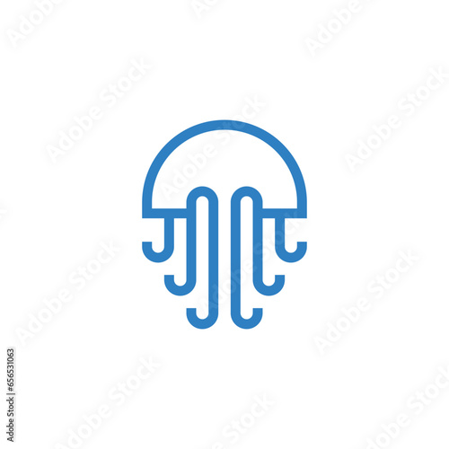 abstract modern jellyfish medusa geometric logo ideas
