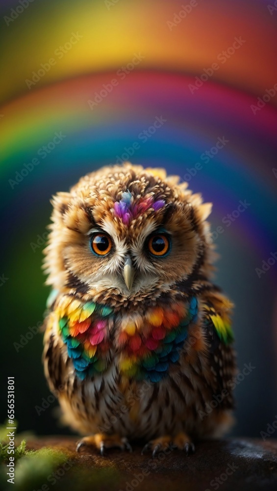 close up of a colorful owl close up of a colorful owl