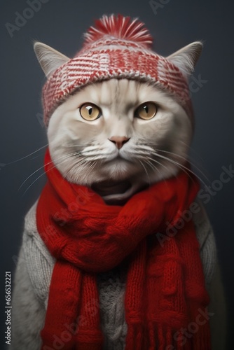 Portrait of a Cute Cat Dres...