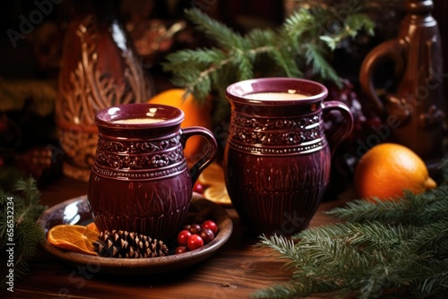 Wallpaper Mural gluhwein served in traditional ceramic mugs Torontodigital.ca