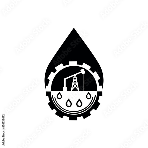 Oil mining logo, Vector illustration.