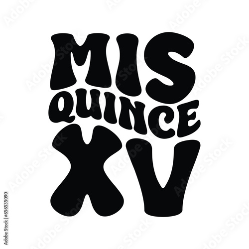 Mis Quince XV Vector Design on White Background