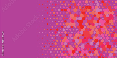 Geometric Multi size Hexagon with multi Color Background