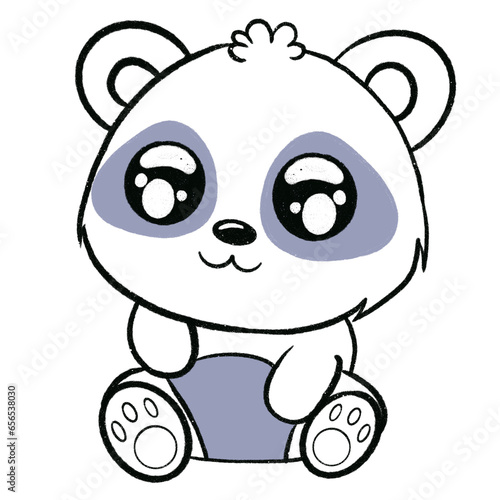 Fototapeta Naklejka Na Ścianę i Meble -  Coloring book cute panda 