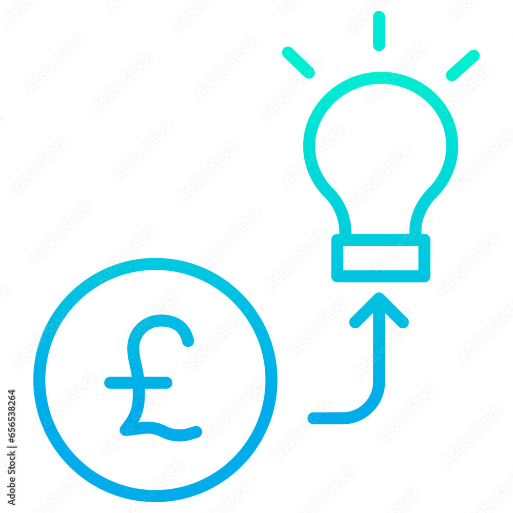 Outline gradient Rupees Investment Idea icon Outline gradient Rupees Investment Idea icon