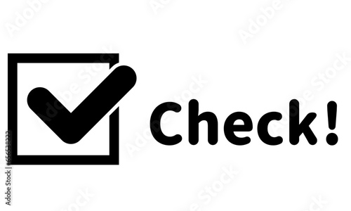 チェックボックス　マーク　アイコン　四角　文字入り　check