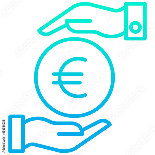 Outline gradient Funding Euro icon