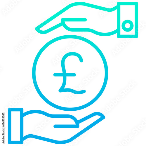 Outline gradient Funding Pound icon