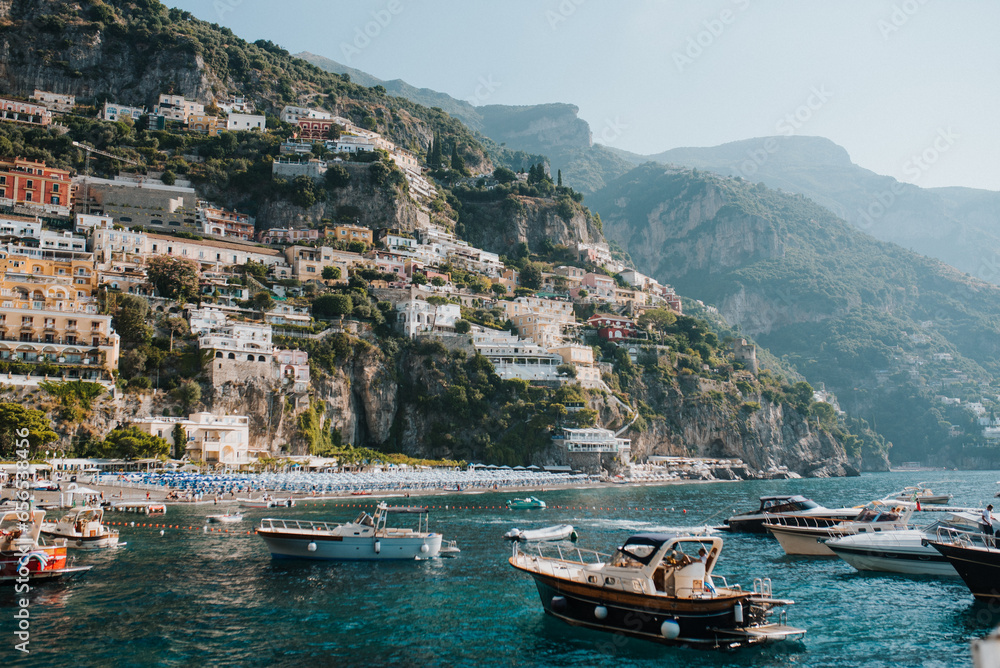 Fototapeta Amalfi, Włochy, IT, Italia, wybrzeże, brzeg, woda, morze, fale, morski, wybrzeze, italia, podróż, miasteczko, krajobraz, port, lato, amalfi, europa, tourismus