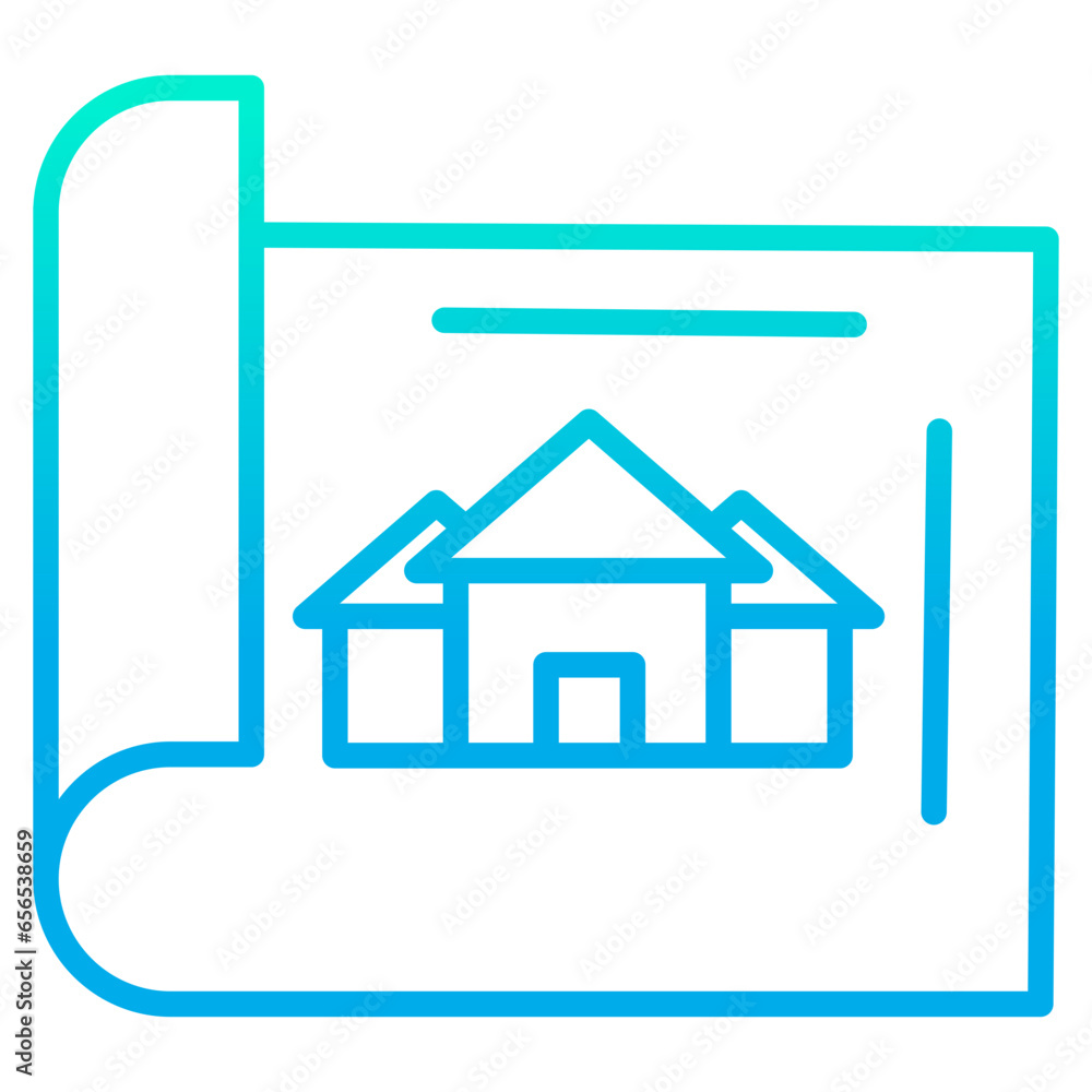Outline gradient Blueprint icon Outline gradient Blueprint icon