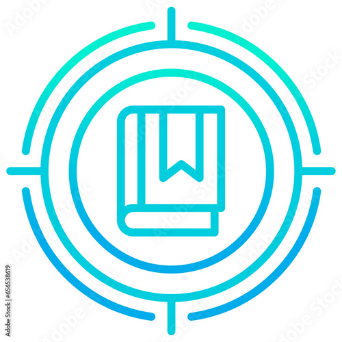 Outline gradient Target Book icon