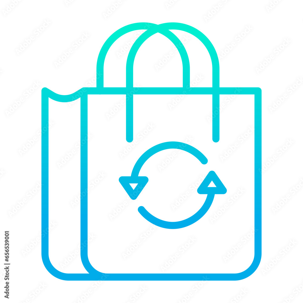 Outline gradient Refresh Shopping Bag icon Outline gradient Refresh Shopping Bag icon