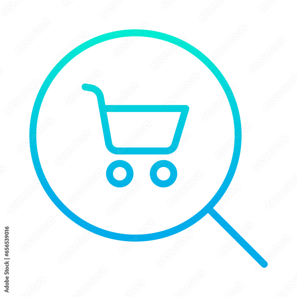 Outline gradient Search Cart icon Outline gradient Search Cart icon