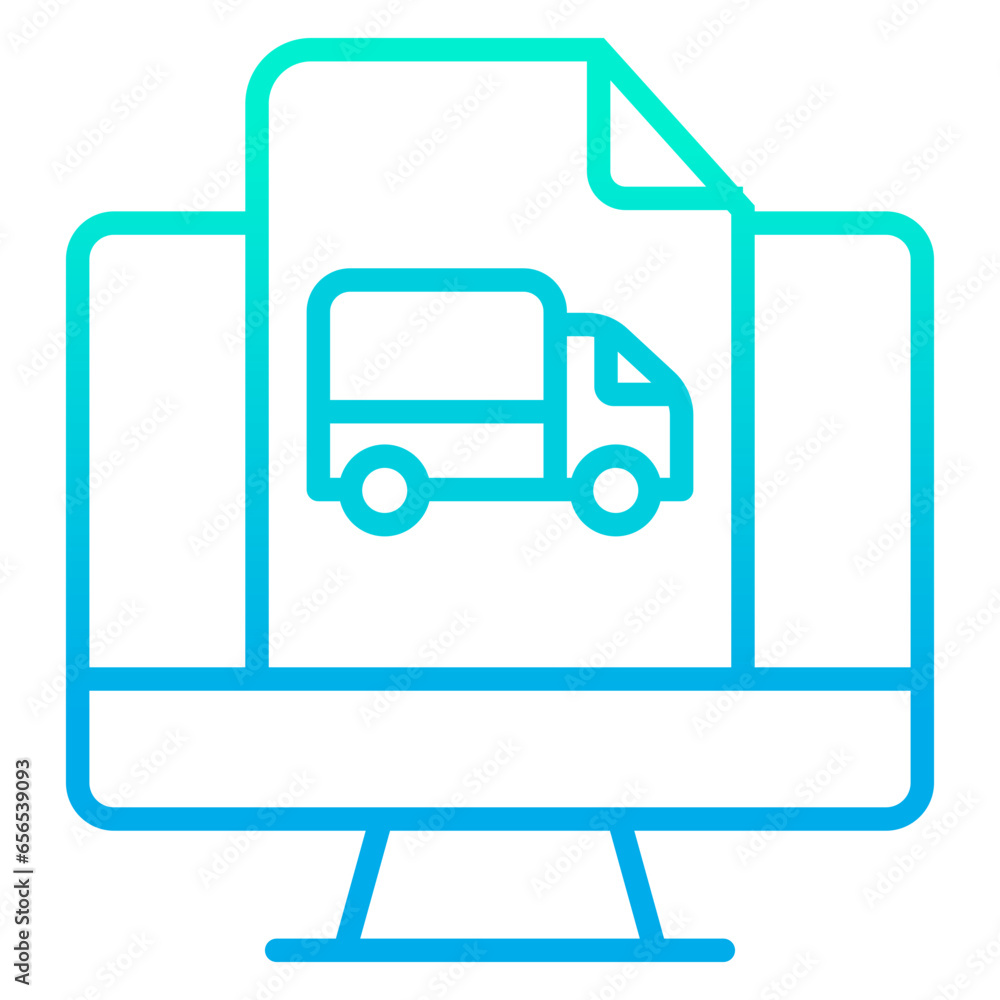 Outline gradient Monitor Truck icon