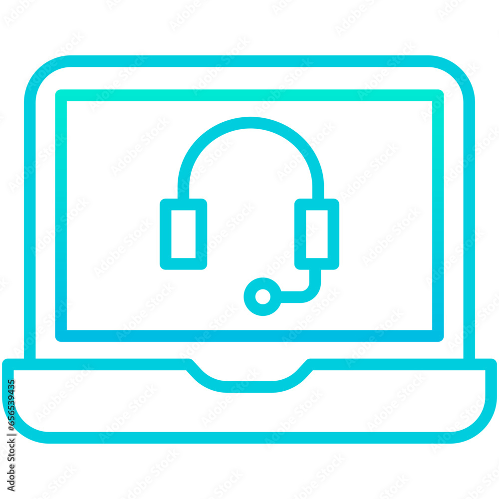 Outline gradient Laptop Support icon Outline gradient Laptop Support icon