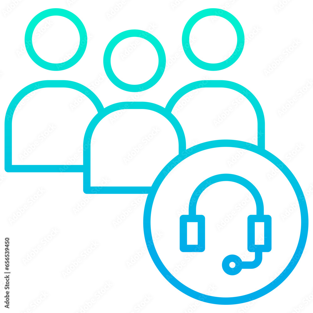 Outline gradient Group Support icon Outline gradient Group Support icon