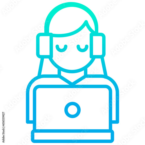 Outline gradient Online Support icon