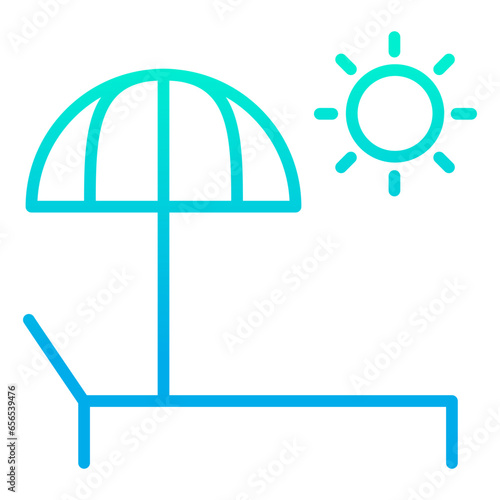 Outline gradient Beach Bed icon