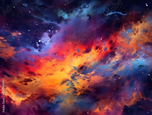 Night sky with clouds and stars. Colorful background. 3d rendering