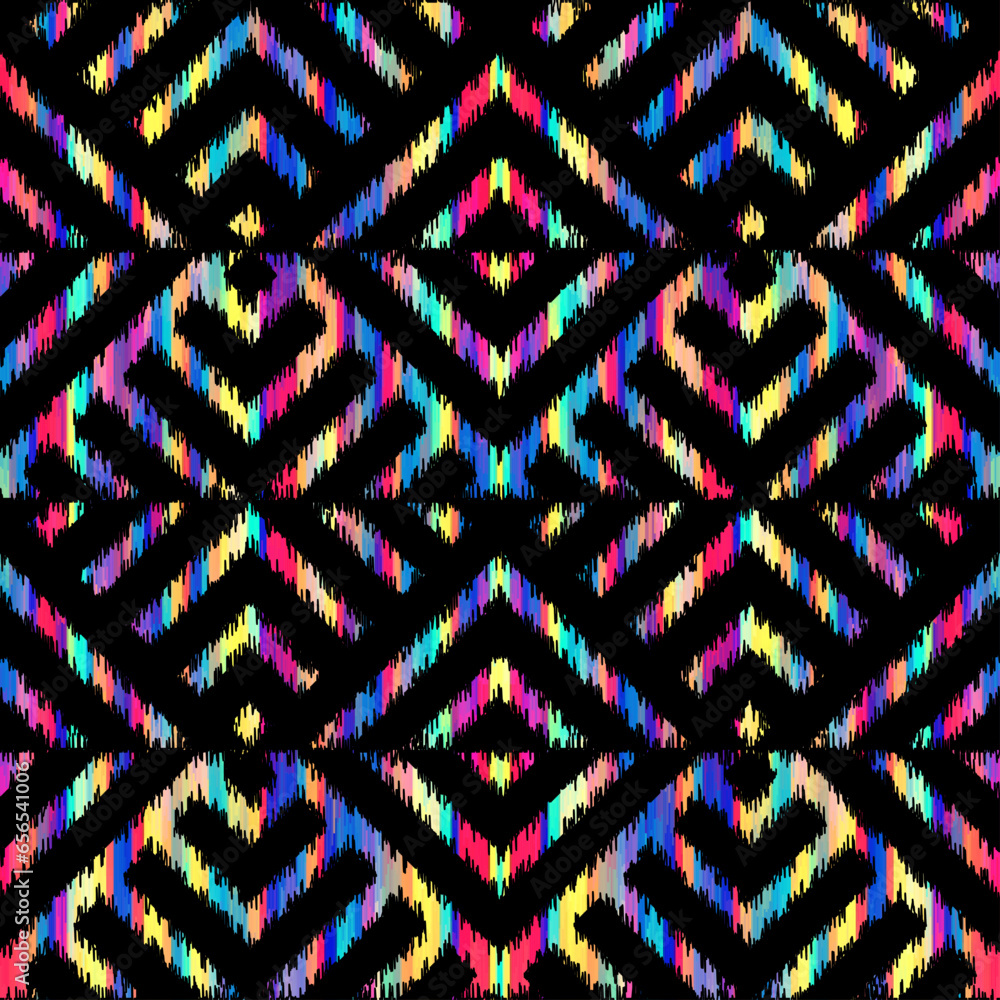 Seamless striped pattern in Aztec style. Folk embroidery.. Aztec ikat style. Seamless vector image. Thin lines Seamless striped pattern in Aztec style. Folk embroidery.. Aztec ikat style. Seamless vector image. Thin lines