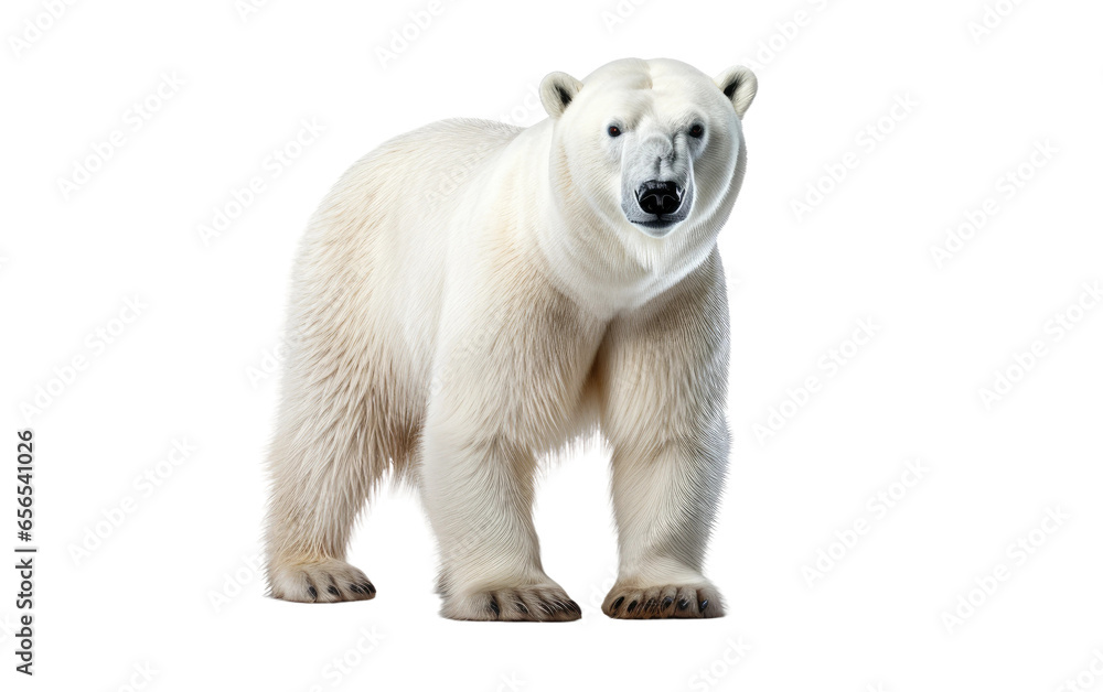 White Portrait Polar Bear on White Transparent Background. White Portrait Polar Bear on White Transparent Background.