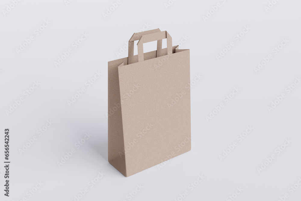 Blank paper bag mockup on white background Blank paper bag mockup on white background