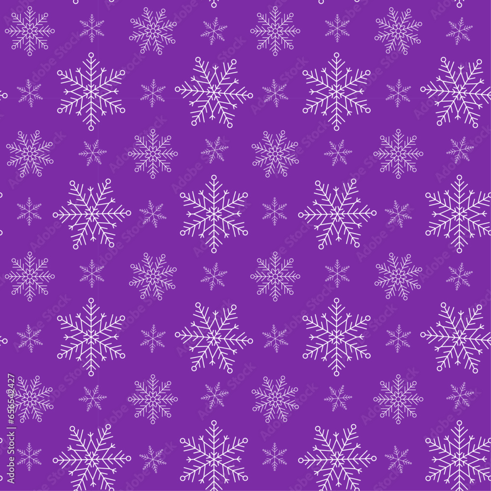 The Christmas White Snow Pattern on the Purple Background The Christmas White Snow Pattern on the Purple Background
