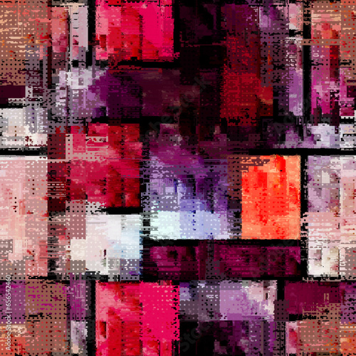Vector image with imitation of grunge datamoshing texture. Retro risographs texture.
