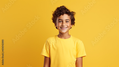 Happy boy kid isolated on studio background