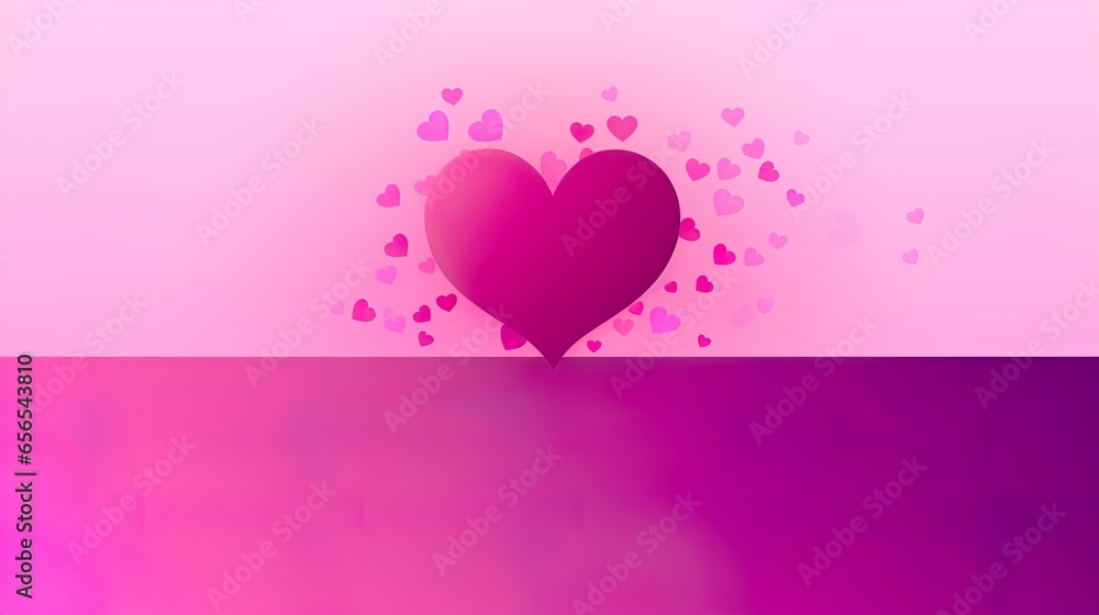 Magenta heart on a pink backdrop. Heart, symbol of love in gradient shades, perfect for a simple yet vibrant card, banner, or social media post. Conveeying passion and romance.
