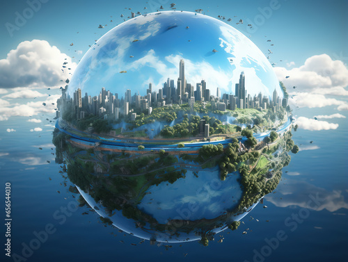 環境未来都市地球イメージ © rrice