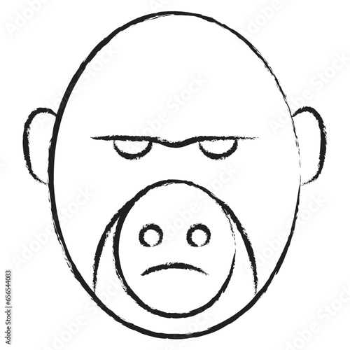 Hand drawn Gorilla face icon