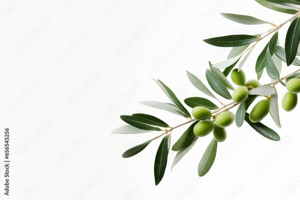 olive branch n white background, Generative AI