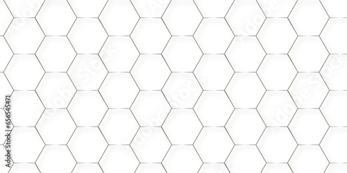 Seamless pattern with hexagons White Hexagonal Background. Computer digital drawing  background with hexagons  abstract background. Futuristic abstract honeycomb mosaic white background.