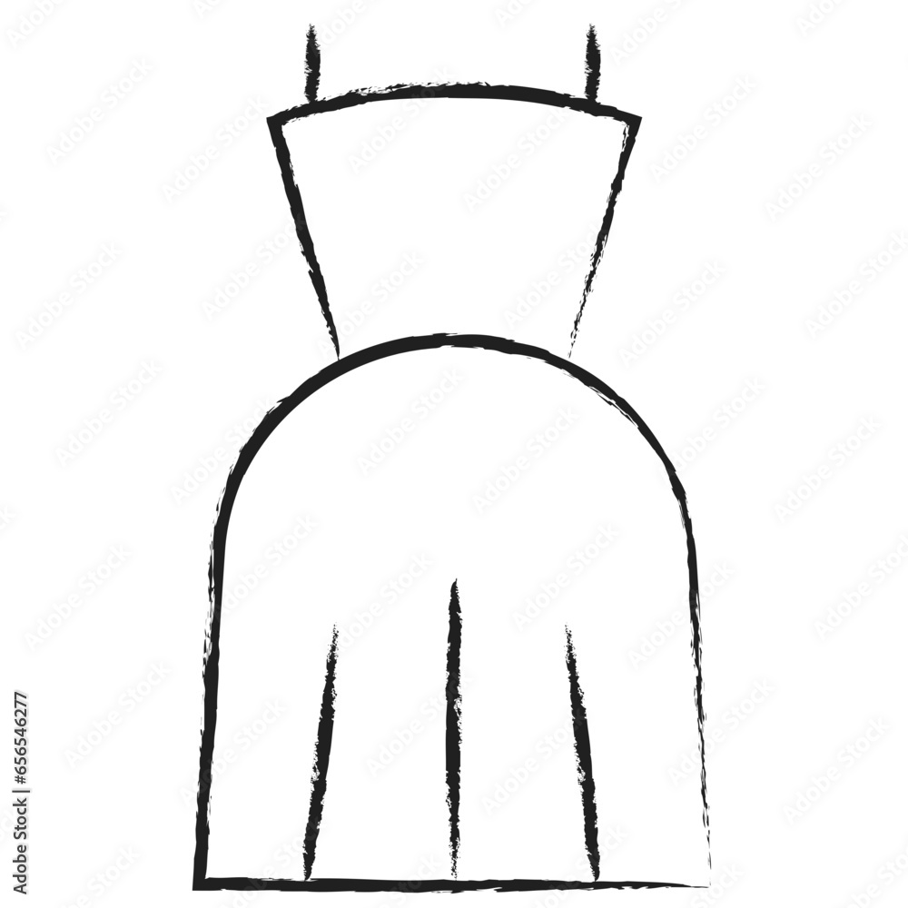 Hand drawn Ball gown icon Hand drawn Ball gown icon