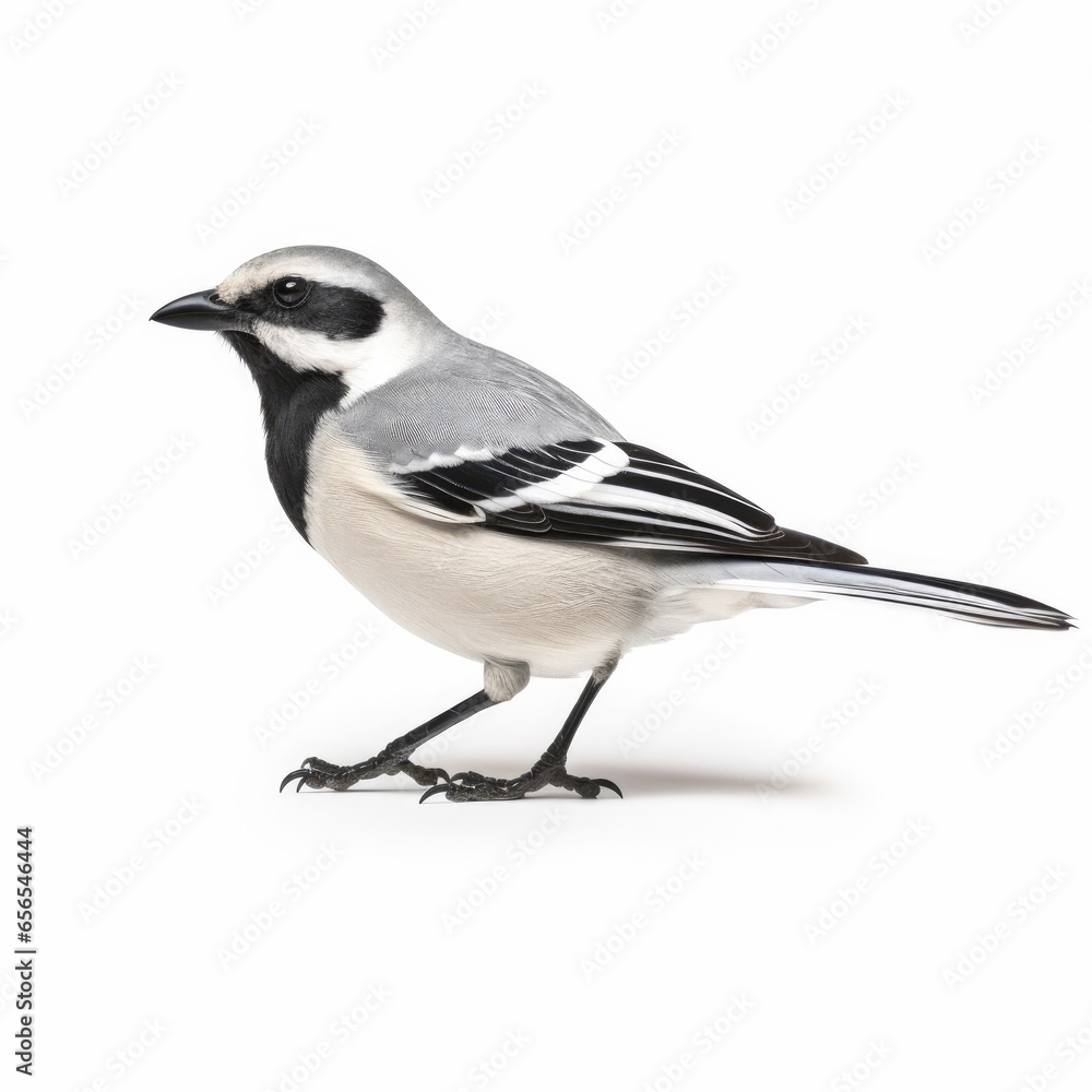 Obraz premium Loggerhead shrike bird isolated on white background.