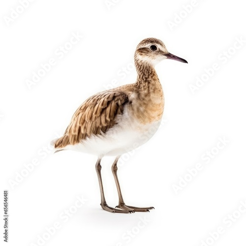 Little curlew bird isolated on white background.