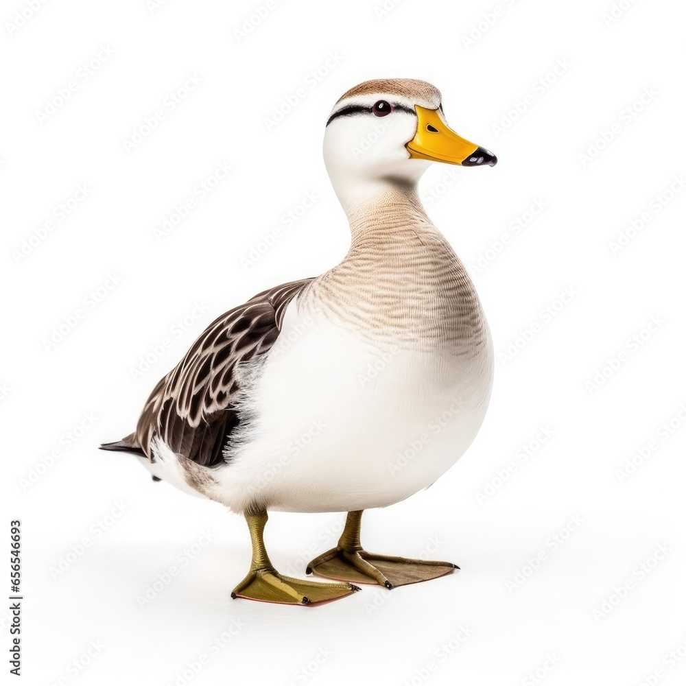 Spectacled eider bird isolated on white background. Spectacled eider bird isolated on white background.